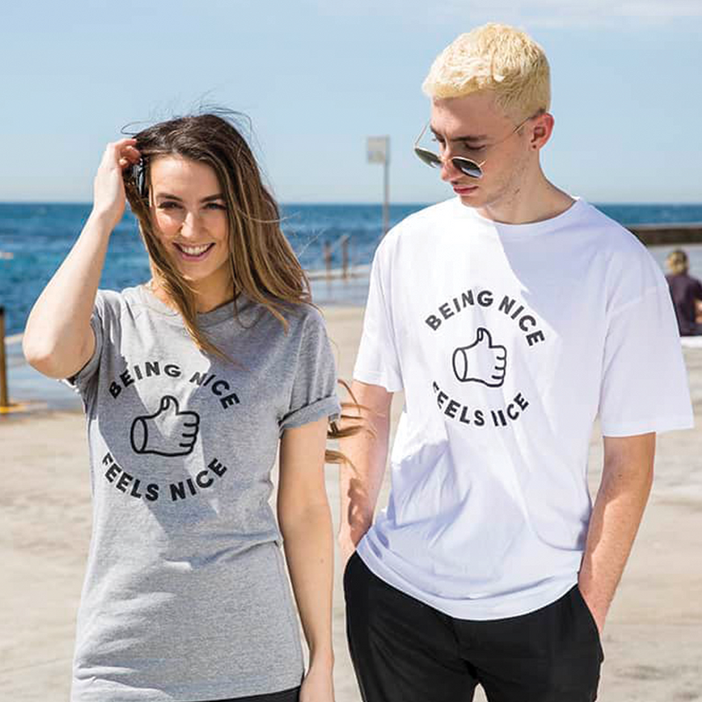 Being Nice Feels Nice Tee Hoodie, Sweatshirt | CiraTrend.com (Image 1)