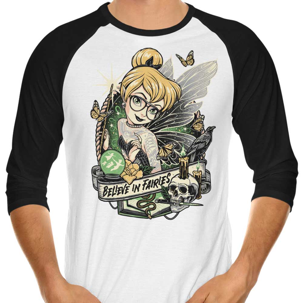 Believe in Fairies - 3/4 Sleeve Raglan T-Shirt Hoodie, Sweatshirt | CiraTrend.com (Image 1)