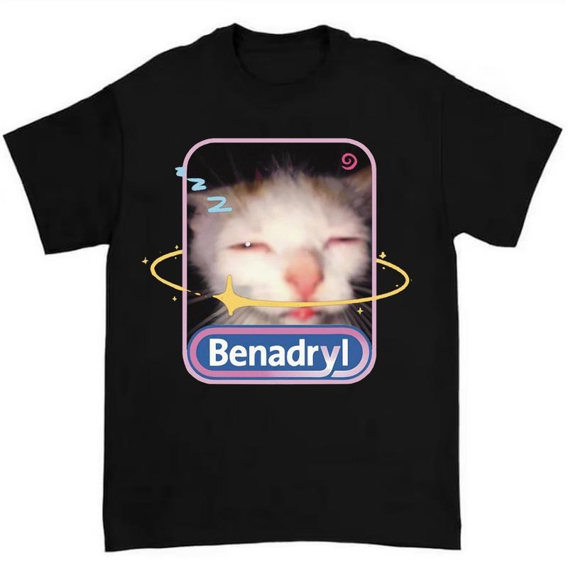 Benadryl Cat T-Shirt Highlighting Hilarious and Adorable Meme Artwork Hoodie, Sweatshirt | CiraTrend.com