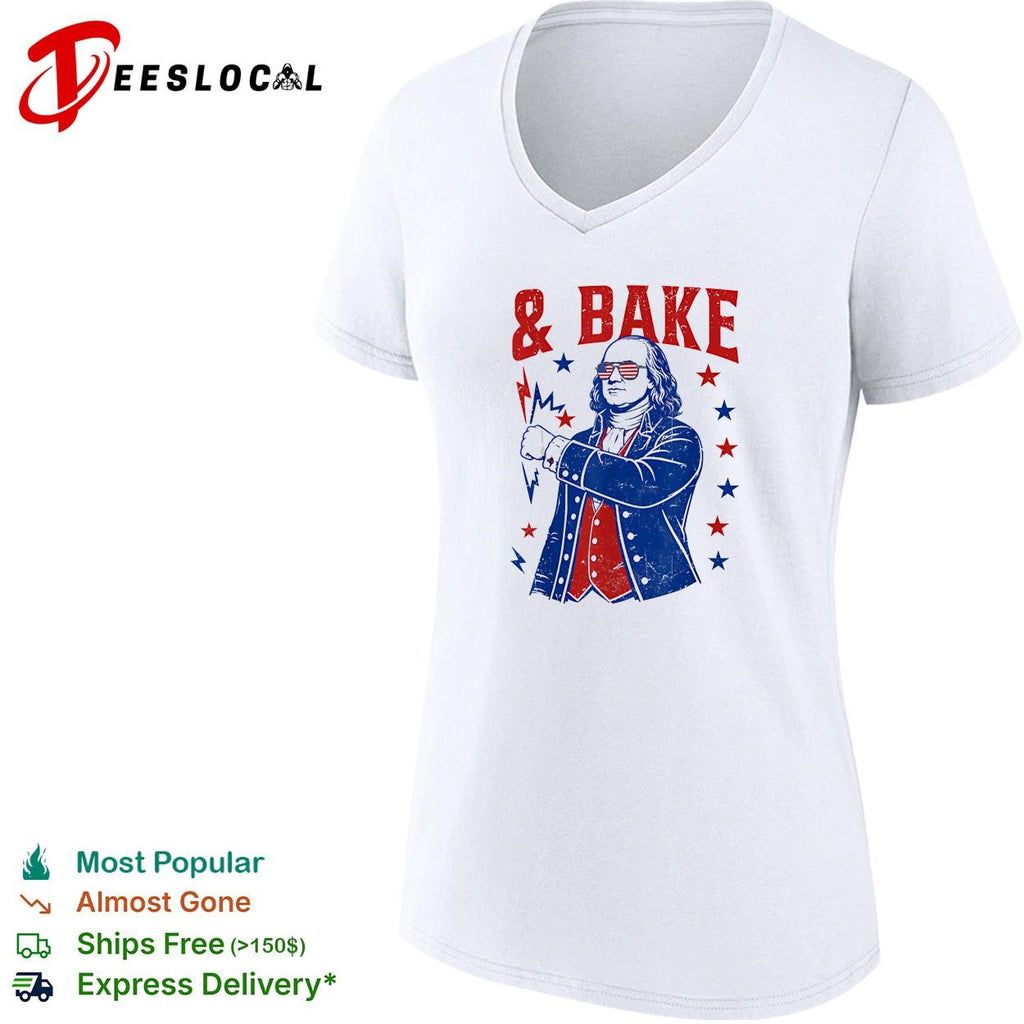 Benjamin Franklin and bake USA glasses shirt