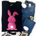 Berry Bunny Sequin Patch Sweatshirt -- BLACK T-Shirts, Hoodie | CiraTrend.com