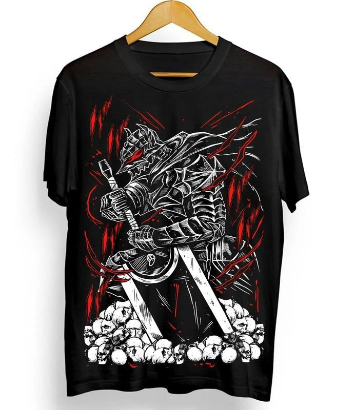 Berserk T-shirt Manga Strip Guts Berserker Armour Anime Black shirt Hoodie, Sweatshirt | CiraTrend.com