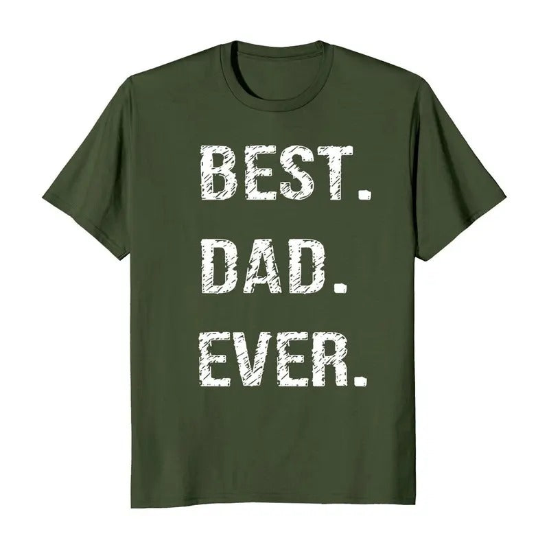 Best Dad Ever Fathers Day T-Shirt - Casual Cotton Crewneck Tee with White Text Design Hoodie, Sweatshirt | CiraTrend.com