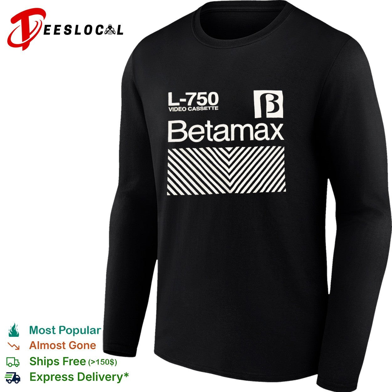 Betamax L-750 video cassette retro shirt