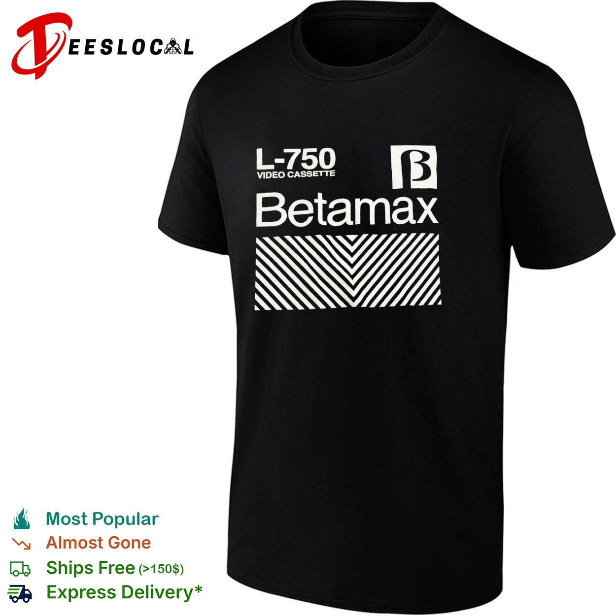 Betamax L-750 video cassette retro shirt