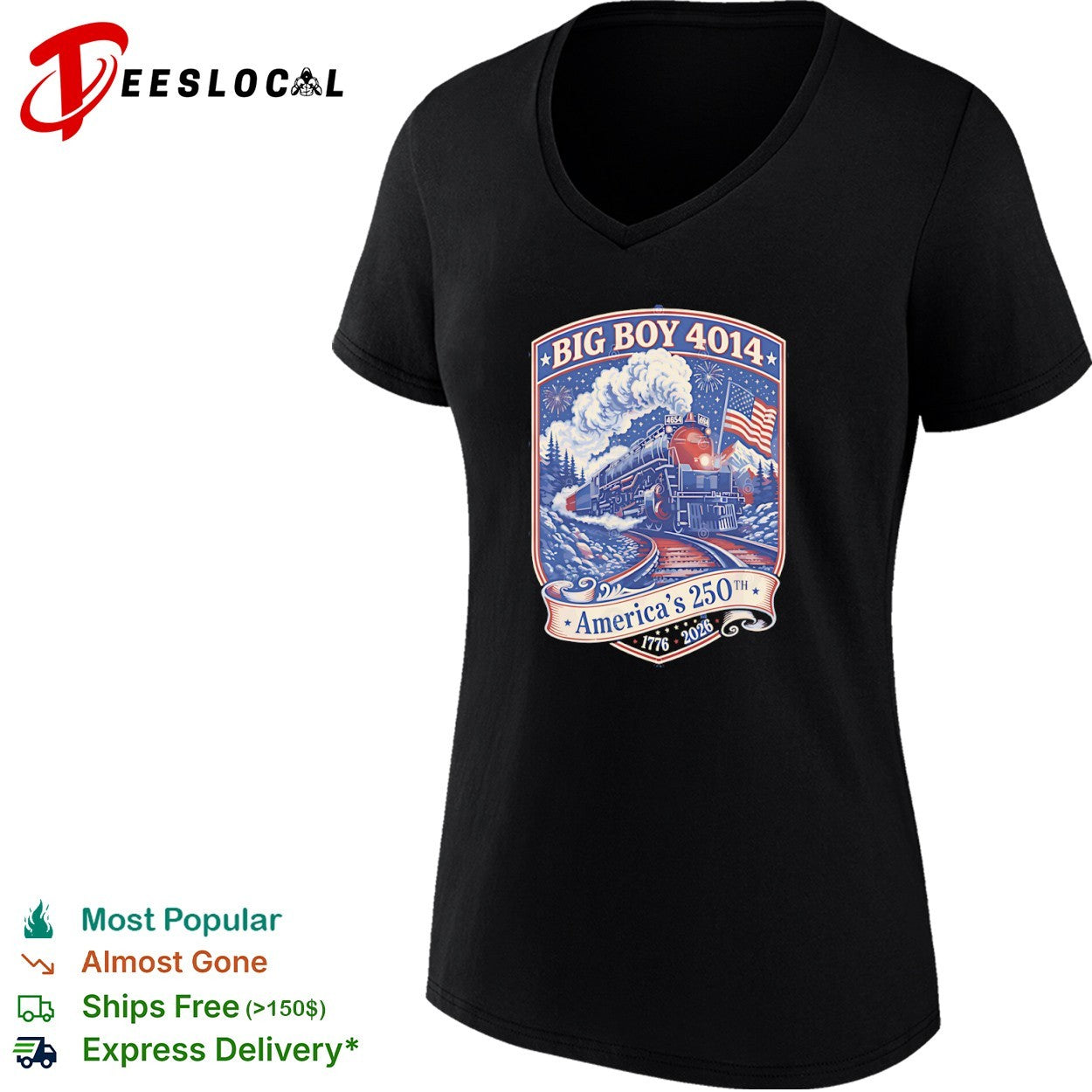 Big Boy 4014 Americas 250th 1776 2026 Union Pacific Railroad Steam Train shirt