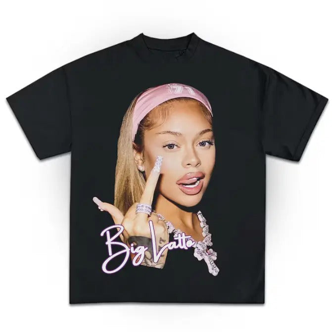 Big Lattooo Pink Graphic T-Shirt, Rap Shirt Cotton Fabric Hoodie, Sweatshirt | CiraTrend.com