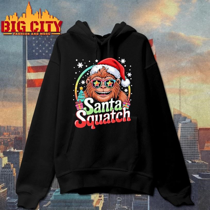 Bigfoot Santa Funny Christmas Xmas Sasquatch Santa Squatch Shirt