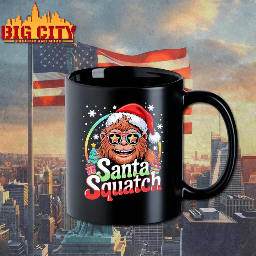 Bigfoot Santa Funny Christmas Xmas Sasquatch Santa Squatch Shirt