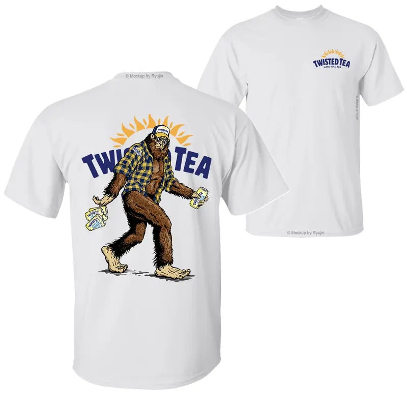 Bigfoot Twisted Te T-shirt, Twisted Te Shirt, 2 Sided Graphic Printed Unisex Classic Comfort Cotton T-Shirts for Men for...