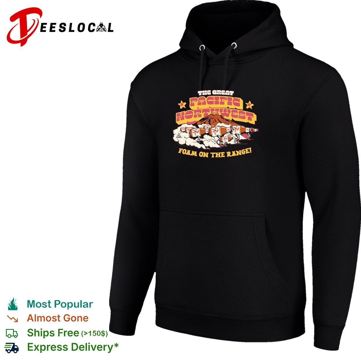 Bigfoot marching the great Pacific Northwest foam on the range shirt