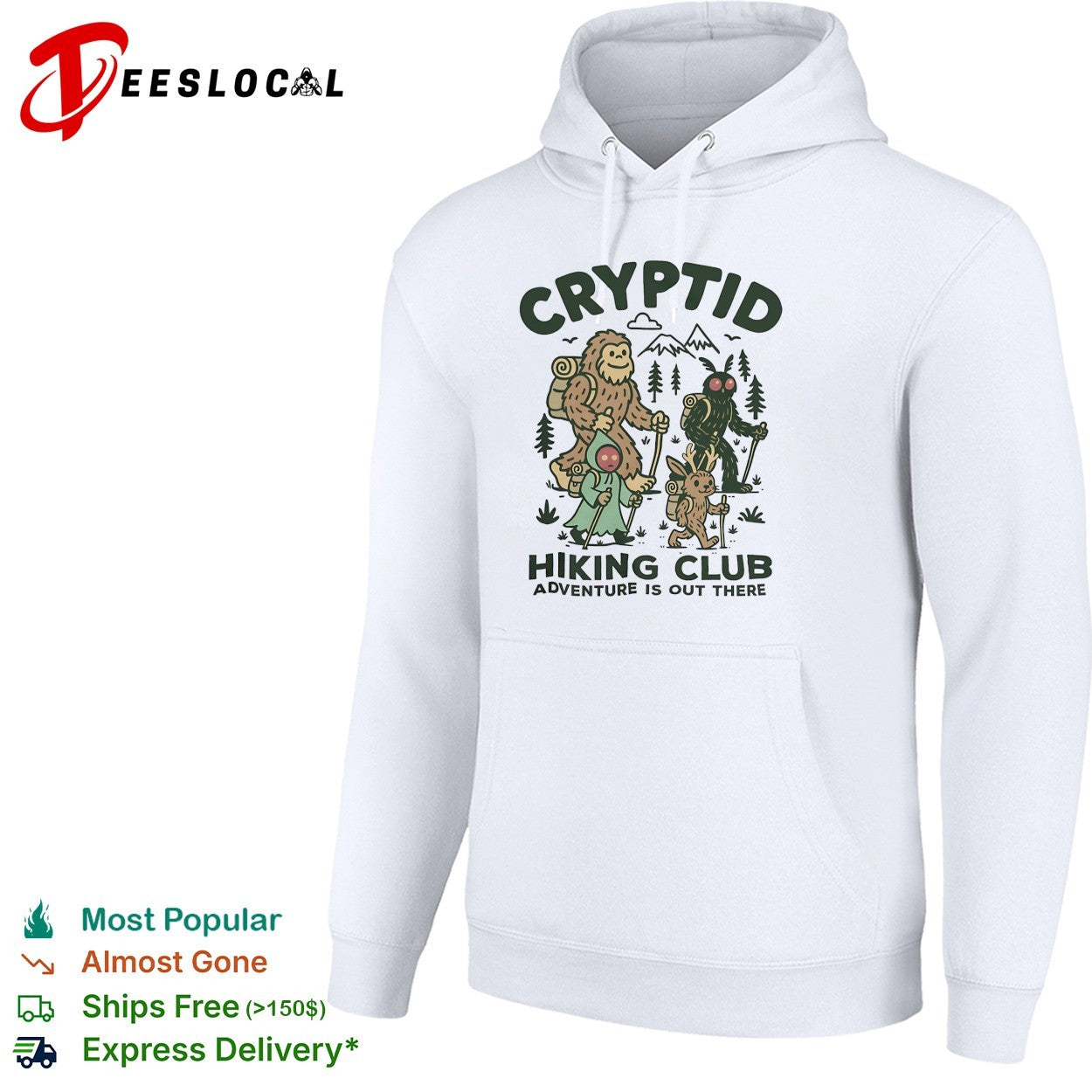 Bigfoot walking cryptid hiking club adventure is out there shirt