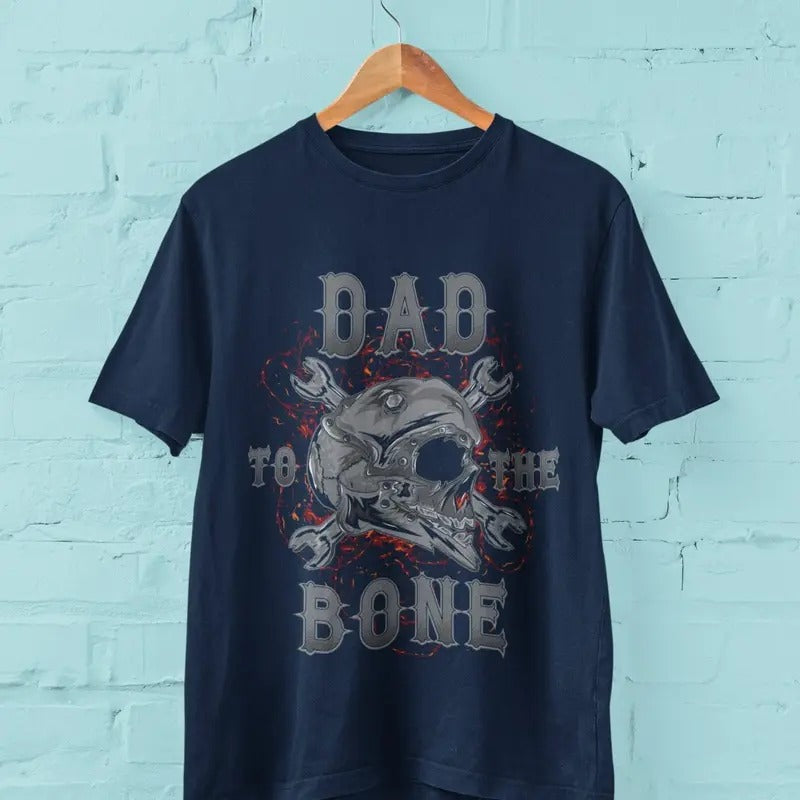 Biker Dad T Shirt Dad To The Bone With Skull And Cross Wrenches Art Gift For Motorcyclist Dad  sweater and hoodie