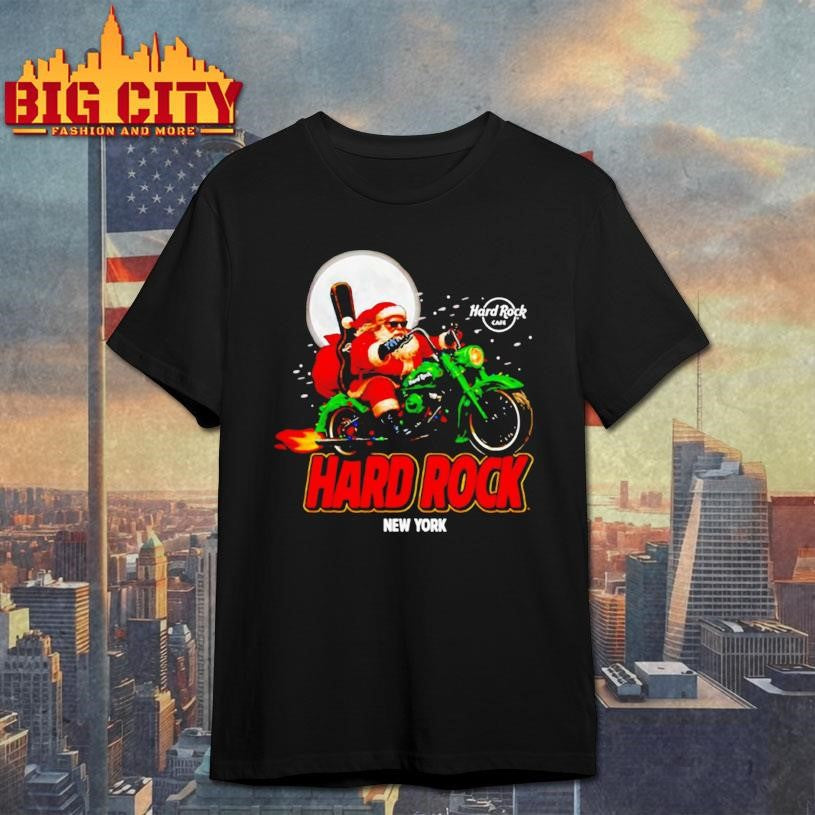 Biker Lights Santa Hard Rock Cafe shirt