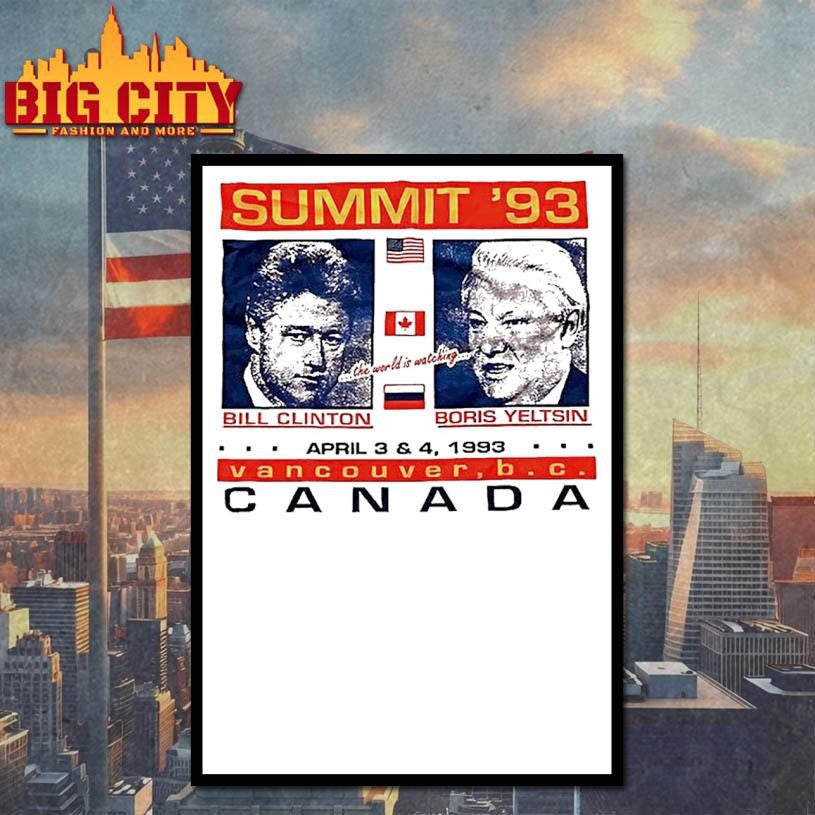 Bill Clinton And Boris Yeltsin Vancouver Canada Summit 93 Shirt