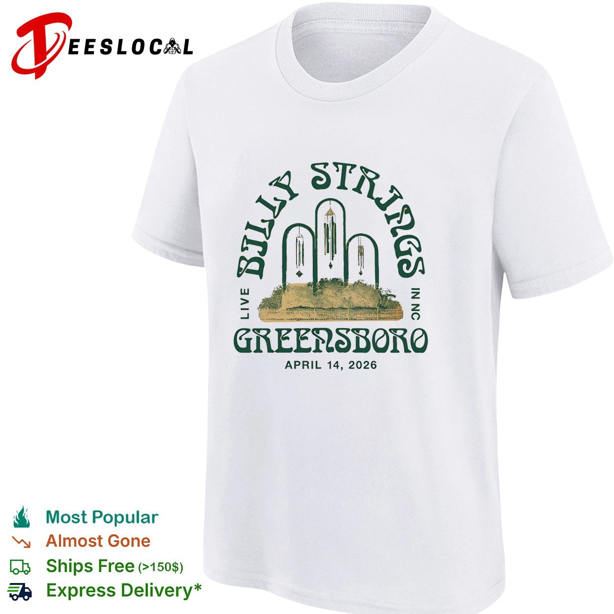 Billy Strings Greensboro 2026 poster shirt