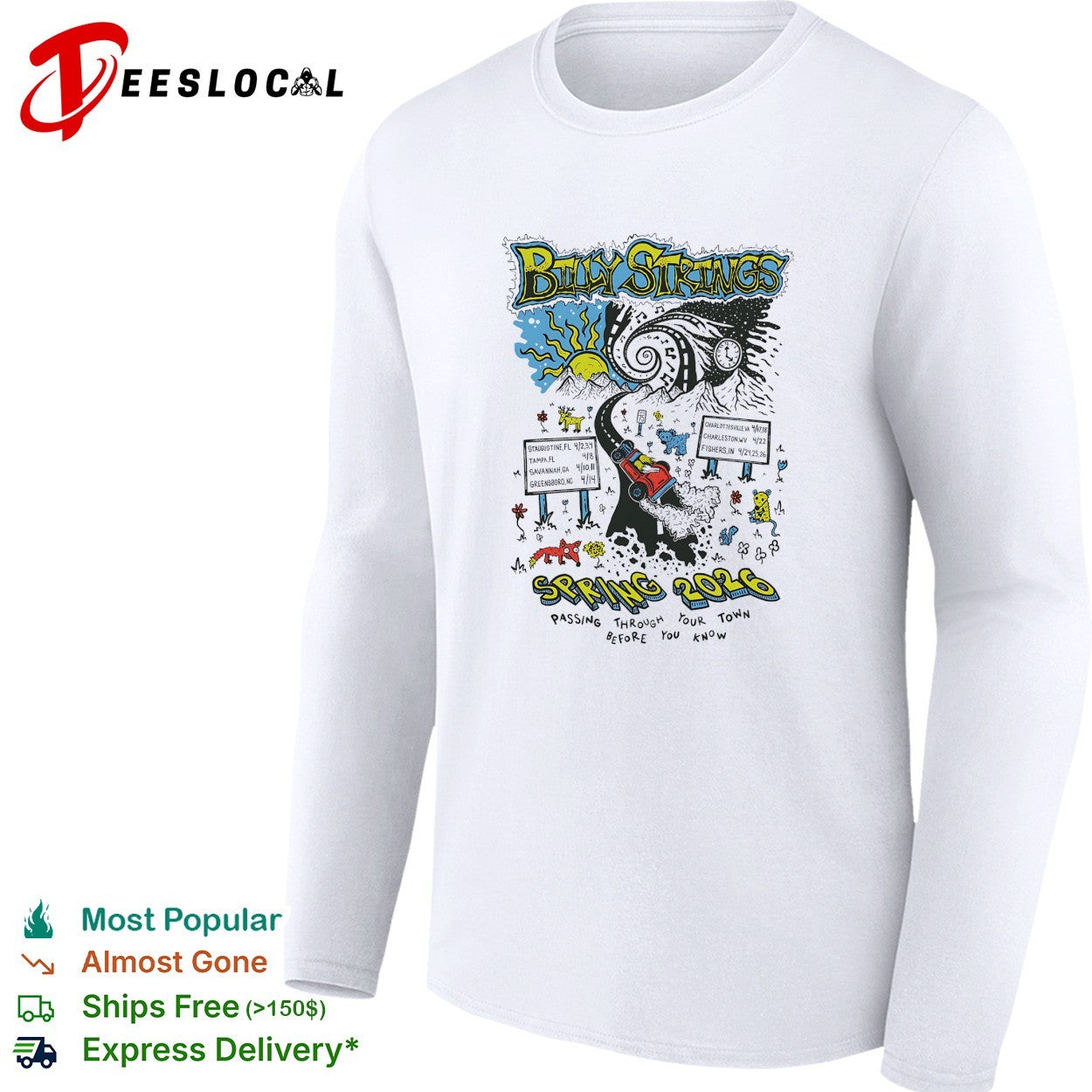 Billy Strings spring 2026 tour poster shirt