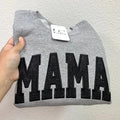 Black Glitter Gray Sweater | Embroidered Mama Sweater | Cozy and Stylish Mom Sweatshirt | Sparkly Mom Life Apparel |...
