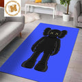 Black Kaws Companion In Blue Background Rug Home Decor