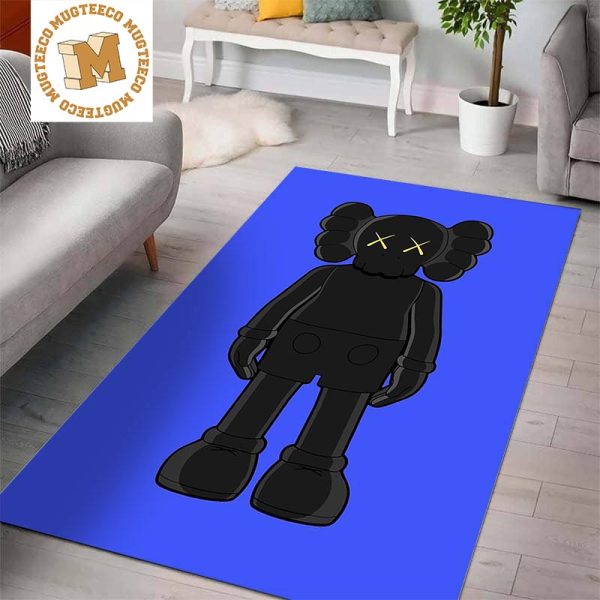 Black Kaws Companion In Blue Background Rug Home Decor