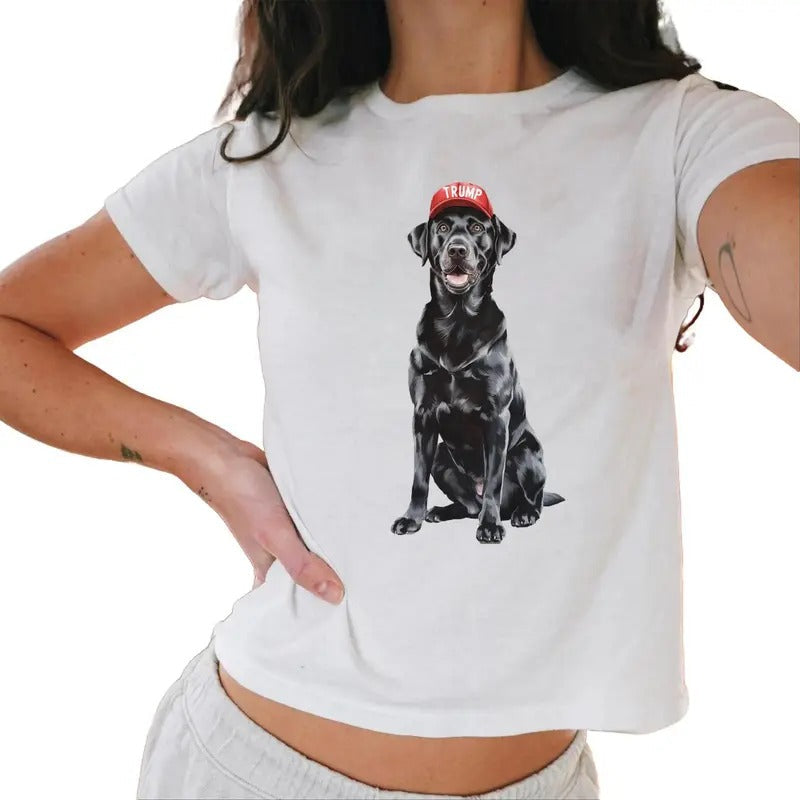 Black Lab Trump Baby Tee, Trump 2024 Baby Tee For Women, Trump Baby Tee For Dog Lovers Casual Comfort Hoodie, Sweatshirt