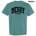 Black Varsity Merry Christmas Comfort Colors T-Shirt 'NLB' Hoodie, Sweatshirt | CiraTrend.com