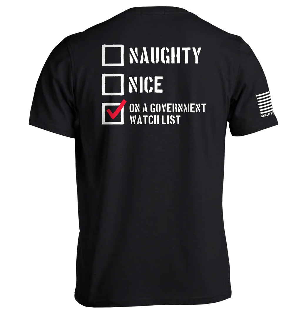 Naughty Nice On a Government Watch List T-Shirts, Hoodie, Sweatshirt | CiraTrend.com (Image 1)