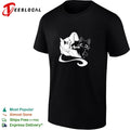 Black cat space traveler astronaut helmet shirt