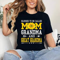 Blessed To Be Called Mom Grandma Great Grandma Mother's Day T-Shirt [Unisex Cotton, Short Sleeve, Crewneck, Top...
