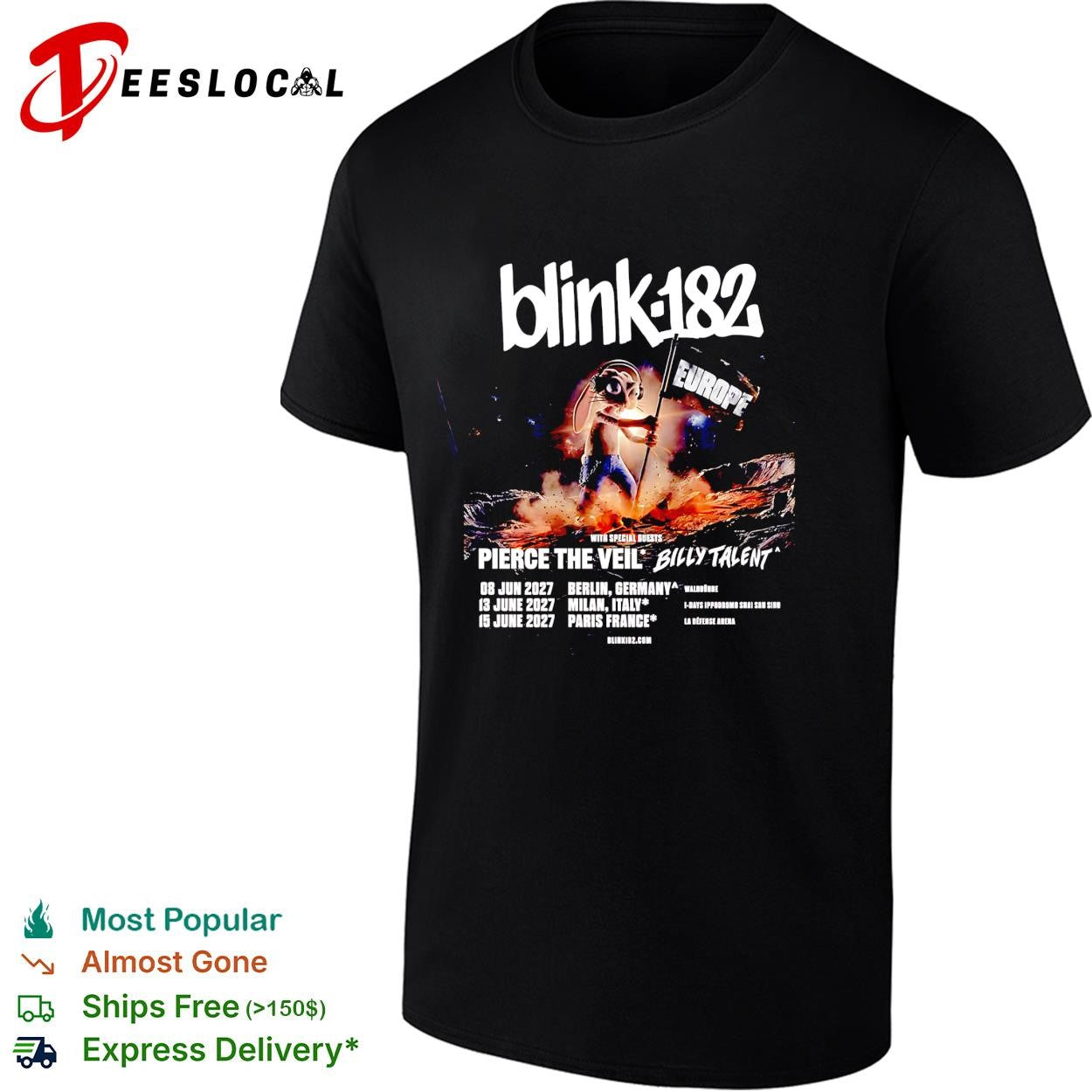 Blink-182 Europe Tour 2027 For Germany Italy And France shirt