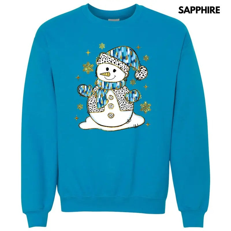 Blue & Gold Spotted Snowman Sweatshirt 'NLB' T-Shirts, Hoodie | CiraTrend.com