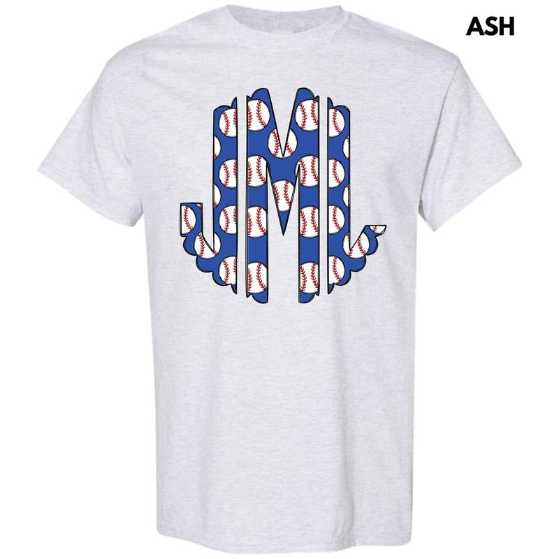 Blue Baseball Monogram Gildan Short Sleeve T-Shirt 'NLB' Hoodie, Sweatshirt | CiraTrend.com
