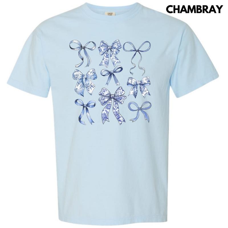 Blue Bow Coquette Collage Comfort Colors T-Shirt 'NLB' Hoodie, Sweatshirt | CiraTrend.com