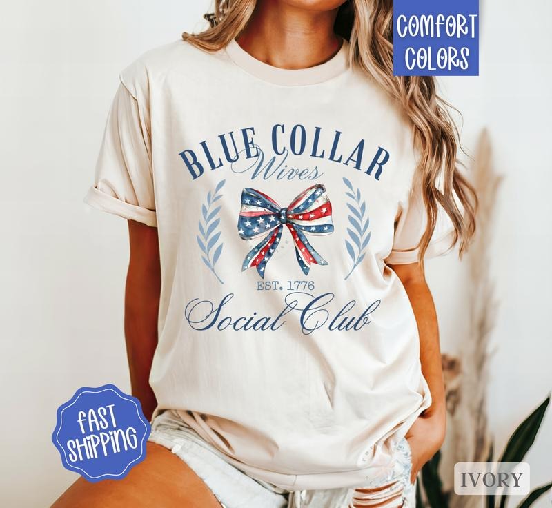 Blue Collar Wife Shirt Comfort Colors, Blue Collar Wives Social Club Tshirtstyle{n002}2 Hoodie, Sweatshirt | CiraTrend.com
