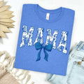 Blue Floral Mama with Bow Graphic Tee Hoodie, Sweatshirt | CiraTrend.com