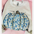 Blue Floral Pumpkin sweatshirt T-Shirts, Hoodie | CiraTrend.com