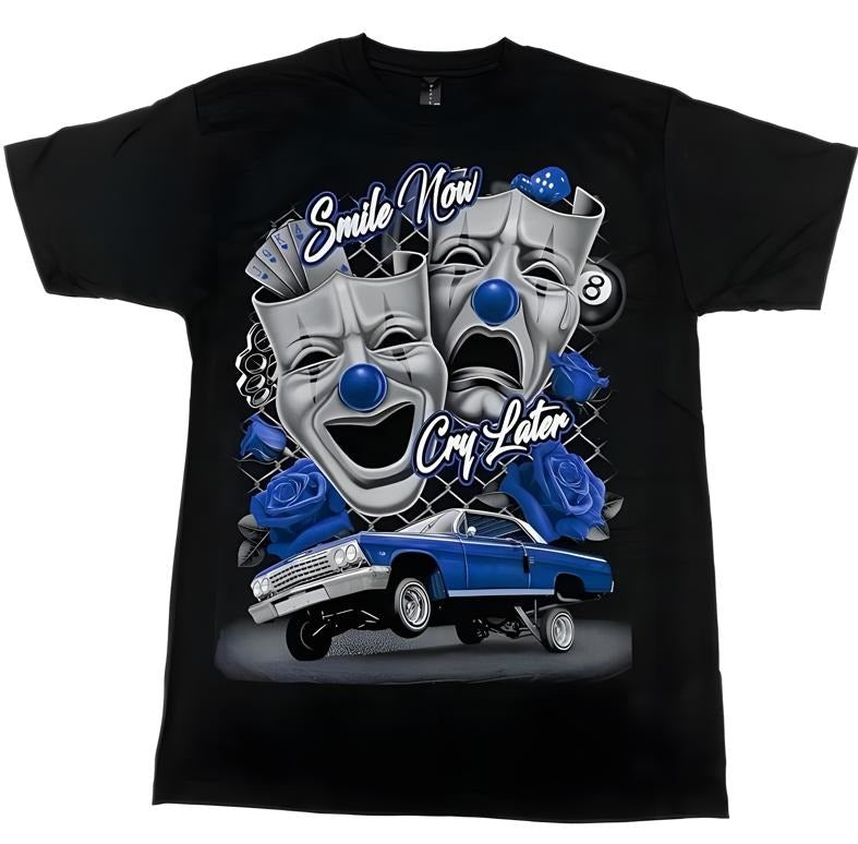 Blue Smile Now Cry Later Shirt, Full Color, Menswear Top, Womenswear Top Tshirt Casual Hoodie, Sweatshirt | CiraTrend.com
