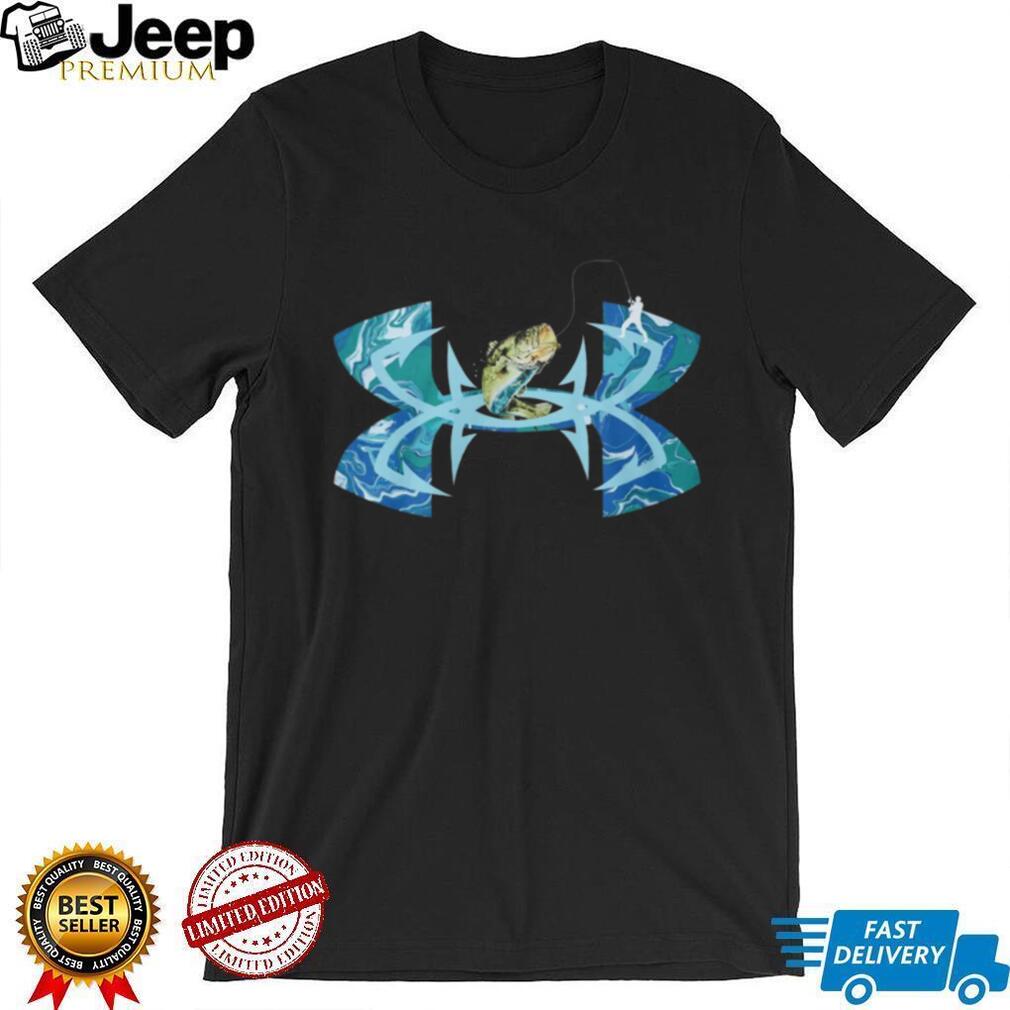 Blue Swirl Bass Fishing Hook Graphic T Shirt