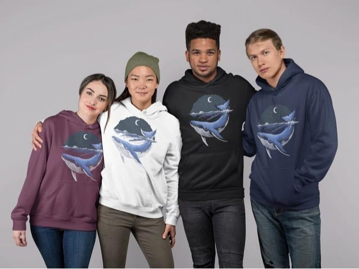 Blue Whale Sweatshirt, Whale Hoodie, Whale Gifts, Ocean Gifts T-Shirts | CiraTrend.com