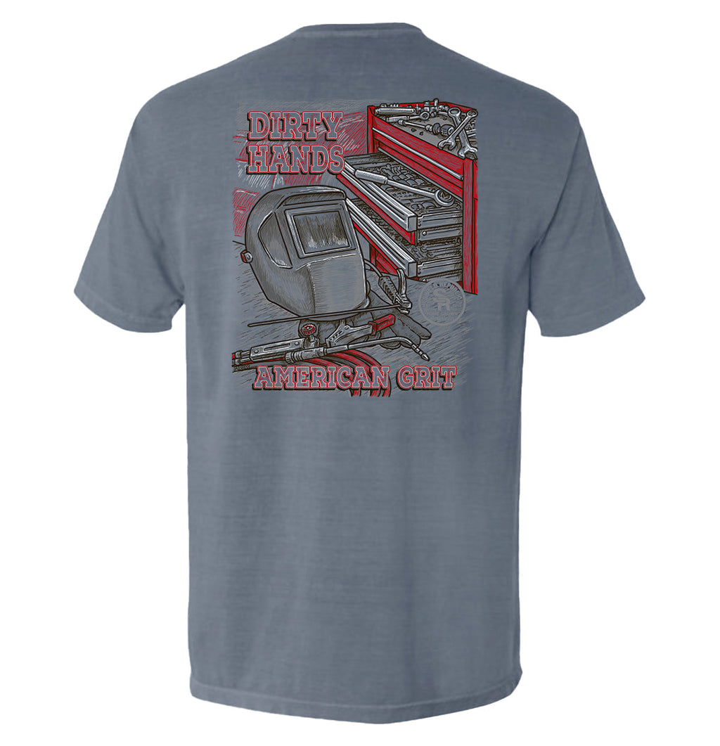 Dirty Hands American Grit Pocket Tee Hoodie, Sweatshirt | CiraTrend.com (Image 3)
