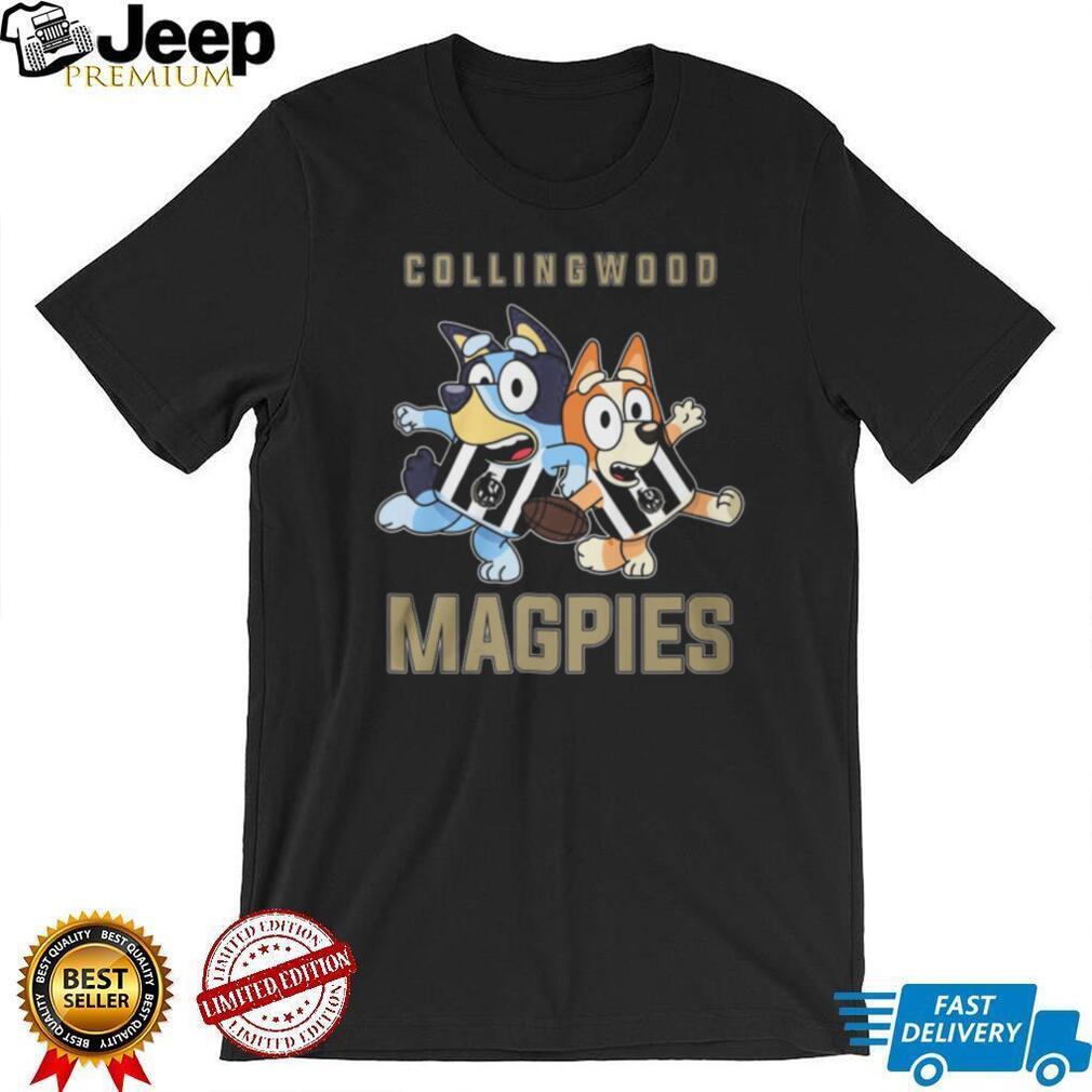 Bluey and Bingo Collingwood Magpies AFL Fan Kids & Adult T Shirt