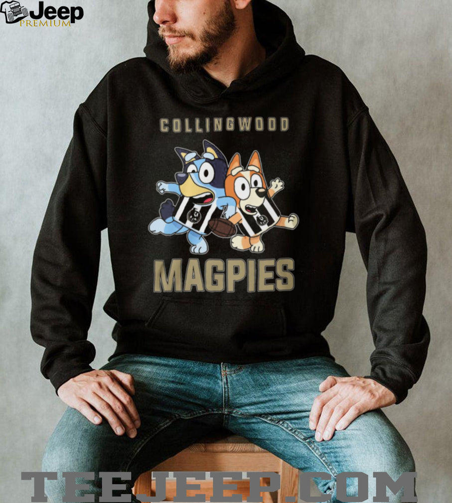 Bluey and Bingo Collingwood Magpies AFL Fan Kids & Adult T Shirt