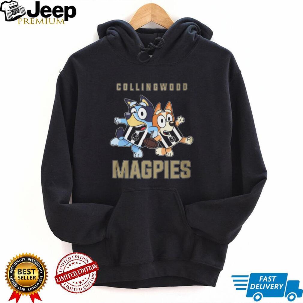Bluey and Bingo Collingwood Magpies AFL Fan Kids & Adult T Shirt