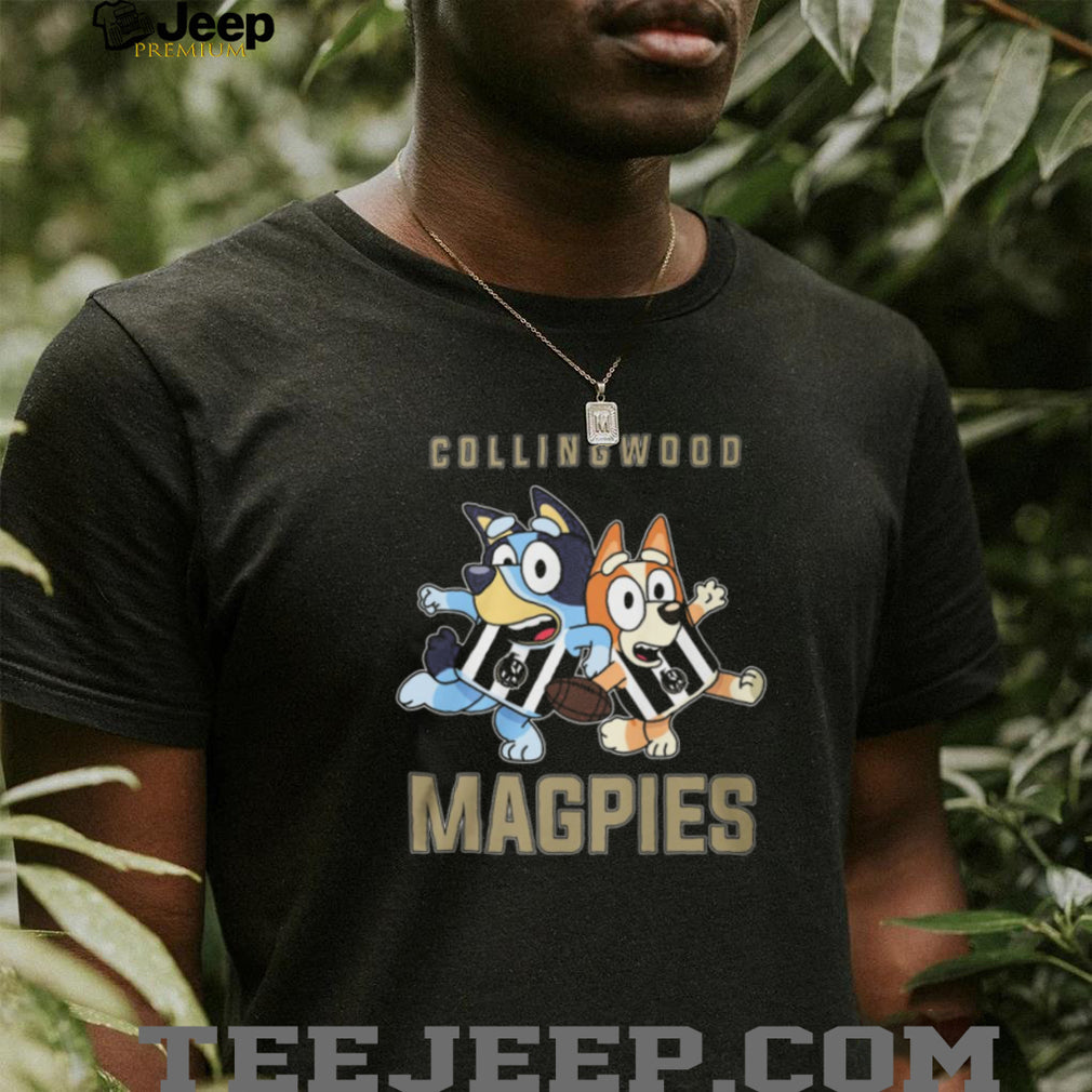 Bluey and Bingo Collingwood Magpies AFL Fan Kids & Adult T Shirt