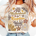 Boho Motherhood is Kingdom Work Tshirt, Floral Mom Tee, Christian Mama Shirt, Mothers Day, Bible Verse, Floral Mama...