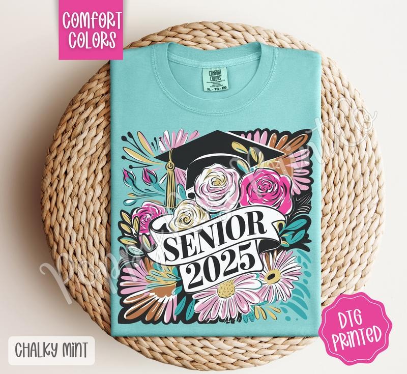 Boho Senior Comfort Colors Shirt, Cute Floral Tshirt, Graduation Tee, Gift for Her Hoodie, Sweatshirt | CiraTrend.com