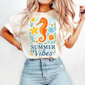 Boho Summer Seahorse Coastal Seashell Floral Watercolor Beach Coquette Pearl Bow T-Shirt Hoodie, Sweatshirt | CiraTrend.com