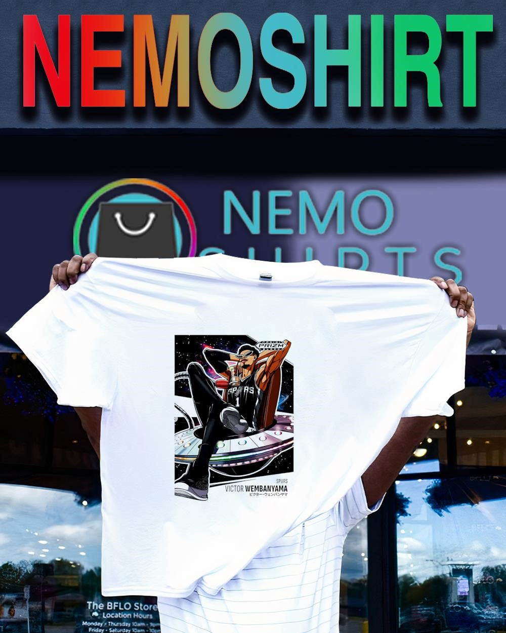 Manga Victor Wembanyama Spurs trading card shirt