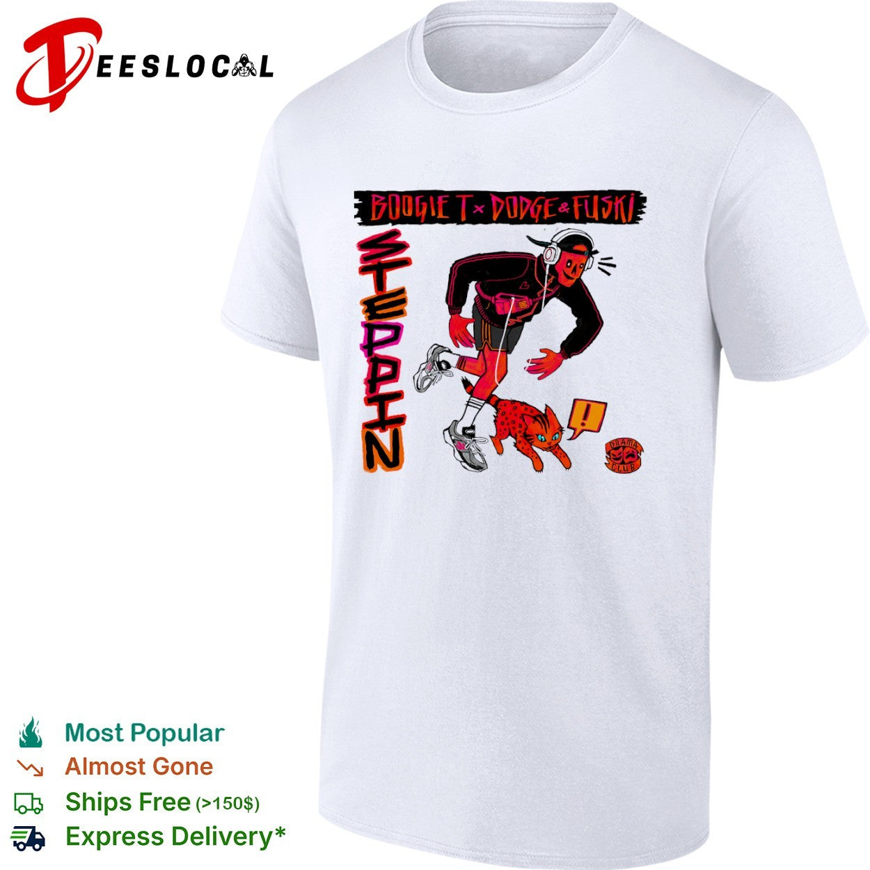 Boogie T x Dodge and Fuski Steppin Drama Club cat shirt