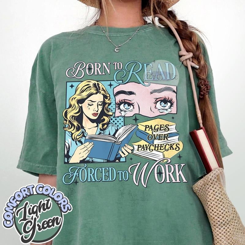 Born To Read Bookish Comfort Colors Shirt, Funny Reader Book Addict, Book Lover, Spicy Books, Dark Romance, Smut Shirt...